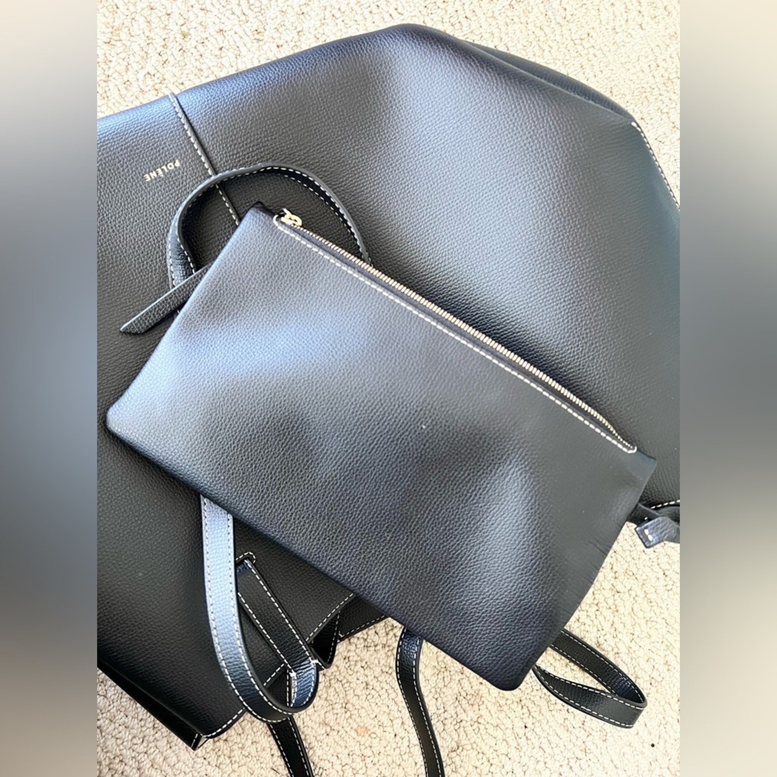 Polne Black Leather Tote Bag — image 4 of 8